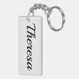 personalisierbar Vorname Theresa schwarz weiß Schlüsselanhänger