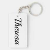 personalisierbar Vorname Theresa schwarz weiß Schlüsselanhänger (Rückseite)