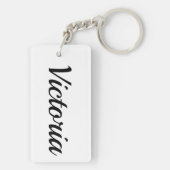personalisierbar Vorname Victoria schwarz weiß Schlüsselanhänger (Rückseite)