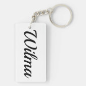 personalisierbar Vorname Wilma schwarz weiß Schlüsselanhänger (Rückseite)