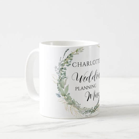 Personalisierbar- Wedding-Planning-Mug Kaffeetasse (Vorderseite Links)