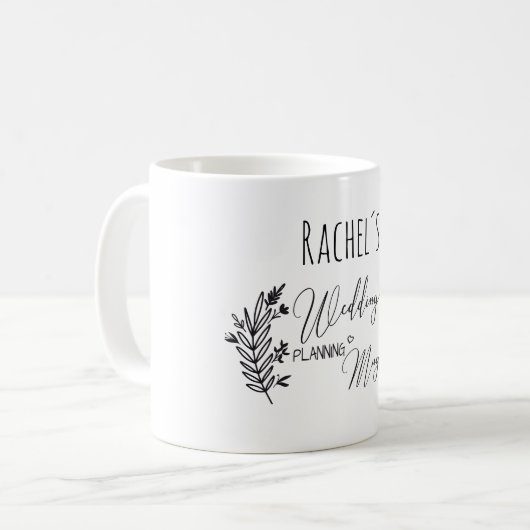 Personalisierbar- Wedding-Planning-Mug Kaffeetasse (Vorderseite Links)