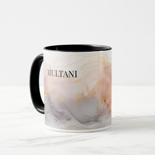 Personalisierbare abstrakte Alkoholtupfer Kaffeema Tasse (Vorderseite Links)