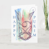 Personalisierbare Abstrakte Megillah für Purim Karte (Vorderseite)