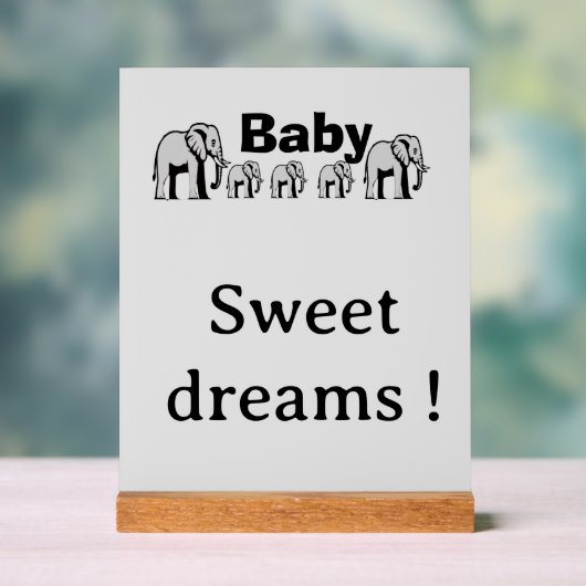 Personalisierbare Acrylplatte Elefant Acrylschild (Neutral)