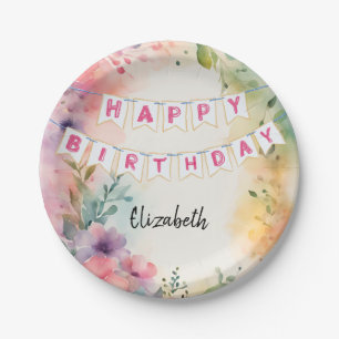 Personalisierbare Alles Gute zum Geburtstag Servie Pappteller