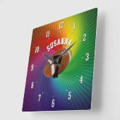 Personalisierbare American Football | Sportgeschen Quadratische Wanduhr (Winkel)