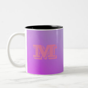 Personalisierbare anfängliche Lila Gradient Zweifarbige Tasse
