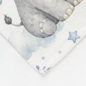Personalisierbare Baby Geburtstafel mit Elefant  Fleecedecke (Ecke)