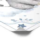 Personalisierbare Baby Geburtstafel mit Elefant Poster (Ecke)