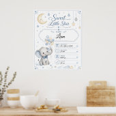 Personalisierbare Baby Geburtstafel mit Elefant Poster (Küche)