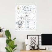 Personalisierbare Baby Geburtstafel mit Elefant Poster (Heimbüro)