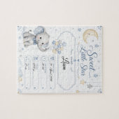 Personalisierbare Baby Geburtstafel mit Elefant  Puzzle (Horizontal)
