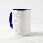 Personalisierbare Baby Geburtstafel mit Elefant Tasse (Vorderseite Links)