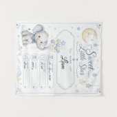 Personalisierbare Baby Geburtstafel mit Elefant Wandteppich (Vorderseite (Horizontal))