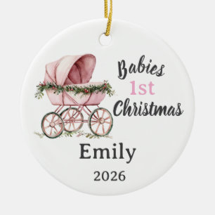 Personalisierbare Babys erstes Weihnachten für Mäd Keramik Ornament