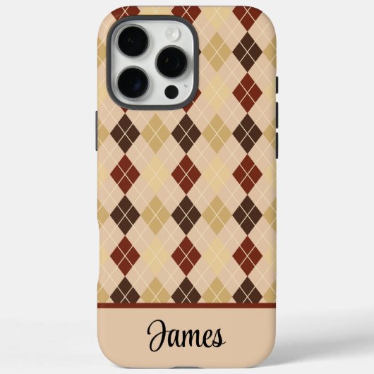 Personalisierbare beige Argyll-iPhone / iPad-Hülle Case-Mate iPhone Hülle (Rückseite)