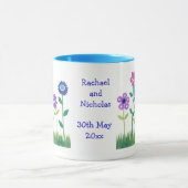 Personalisierbare 'Blume Power' Hochzeitsstimmung  Tasse (Zentrum)