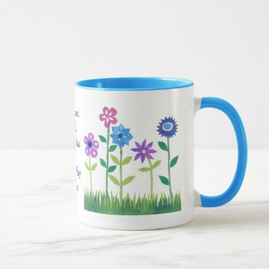 Personalisierbare 'Blume Power' Hochzeitsstimmung  Tasse (Rechts)