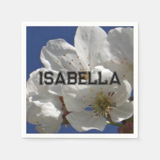 Personalisierbare Blumen-Papier-Serviette Serviette (Vorderseite)