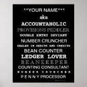 Personalisierbare Buchhalter Funny Job Titels Poster (Vorne)