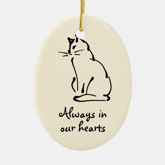 Personalisierbare Cat Memorial Ornament (Vorne)