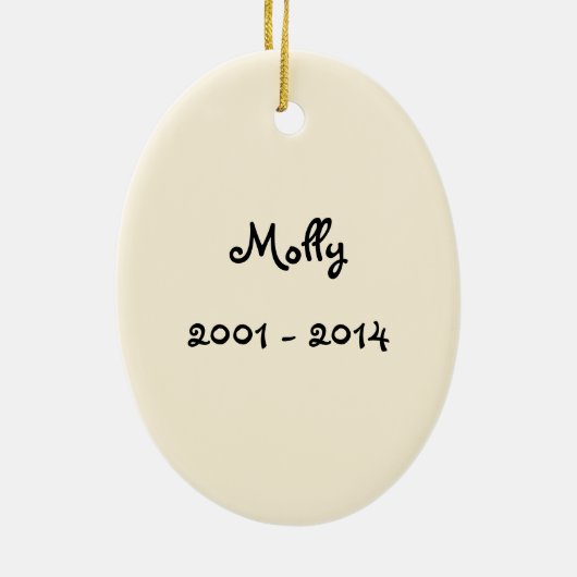 Personalisierbare Cat Memorial Ornament (Hinten)
