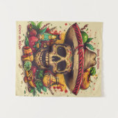 Personalisierbare CInco de Mayo Skull Wandteppich (Vorderseite (Horizontal))