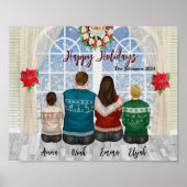 Personalisierbare Custom Family Portrait Weihnacht Poster (Vorne)