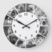 Personalisierbare Dog-Uhr B+W Benutzerdefinierte F Große Wanduhr (Vorderseite)