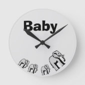 Personalisierbare Doppelseitige Elefanten-Uhr  Runde Wanduhr (Vorderseite)