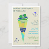 Personalisierbare Einladung Einschulung Junge  (Vorderseite)