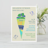 Personalisierbare Einladung Einschulung Junge  (Stehend Vorderseite)