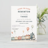 Personalisierbare Eisenbahn-Thema Geburtstag Einla Einladung (Stehend Vorderseite)