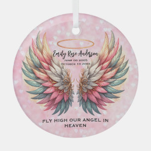 Personalisierbare Engelsflügel-Erinnerung Ornament Aus Glas