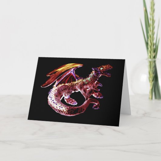 Personalisierbare Fantasy Rubinroter Drache Grußka Karte (Vorderseite)