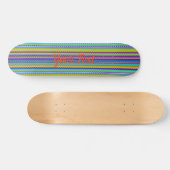 Personalisierbare farbenfrohe mehrfarbige Wavy Lin Skateboard (Horizontal)