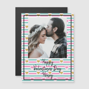 Personalisierbare Foto- und Text Valentinstagskart Magnetkarte