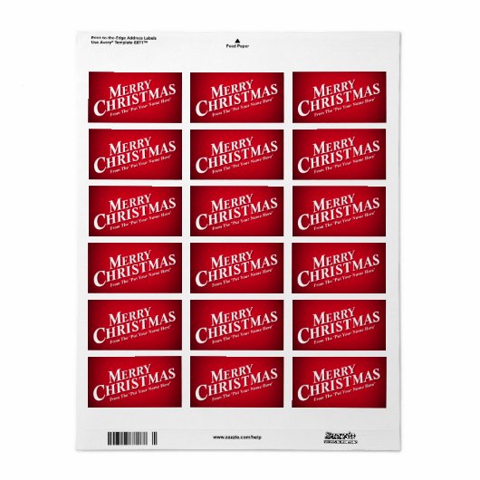 Personalisierbare frohe Weihnachts-Sticky Labels Adressaufkleber (Vorne)