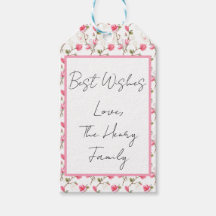 Personalisierbare Geschenkkarte mit rosa Magnolien