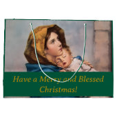 Personalisierbare Geschenktasche Madonna & Kind Große Geschenktüte (Rückseite)
