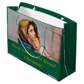 Personalisierbare Geschenktasche Madonna & Kind Große Geschenktüte (Rückseite Schrägansicht)