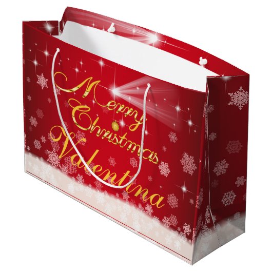 personalisierbare Geschenktüte für Weihnachten (Rückseite Schrägansicht)