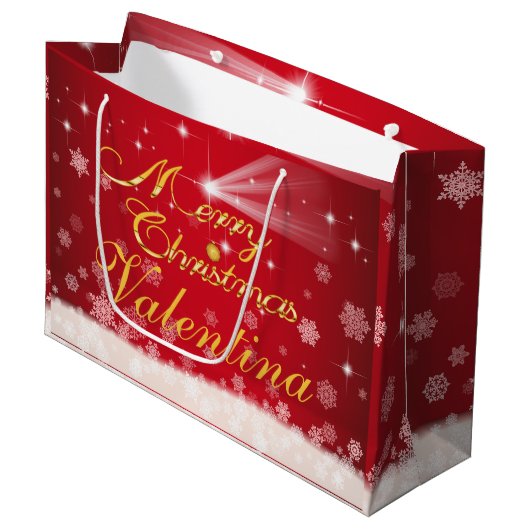 personalisierbare Geschenktüte für Weihnachten (Vorderseite Schrägansicht)