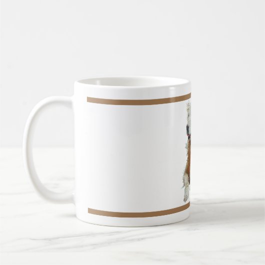 Personalisierbare, goldfarbene Retriever-Tasse Kaffeetasse (Links)