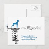 personalisierbare Great Dane Karten (Vorne/Hinten)