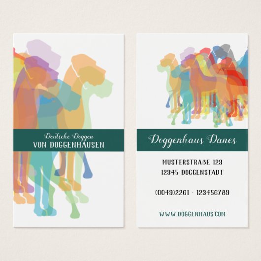 personalisierbare Great Dane Karten (Vorne & Hinten)