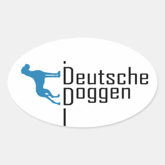 personalisierbare Great Dane Karten Ovaler Aufkleber