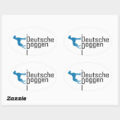 personalisierbare Great Dane Karten Ovaler Aufkleber (Blatt)