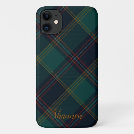 Personalisierbare Green, Blue & Aqua Kariert Case-Mate iPhone Hülle (Rückseite)